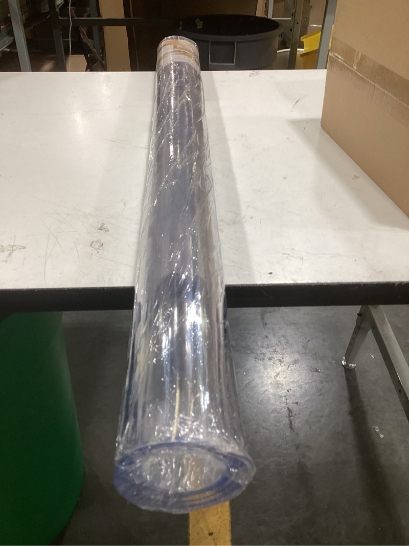 Condition photo showing Good Condition for this transparent item is a pvc table cover protector designed to safeguard furniture from scratches and stains.