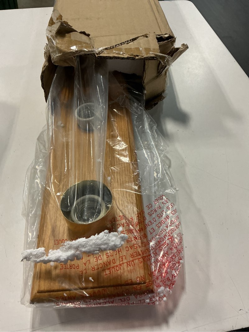 Condition photo showing Good Condition for design house 500215 5-light vanity strip light contemporary dimmable for bathroom, bedroom, makeup vanity, honey oak honey oak 5 lights