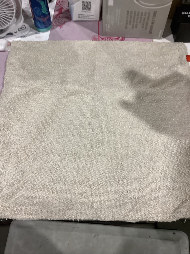 Condition photo showing Good Condition for miulee 22x22 inch decorative euro sham pillow covers for couch bed set of 2 textured boucle neutral throw pillow covers natural beige ivory accent solid pillowcase sofa living room home decor 22" x 22" (pack of 2) beige