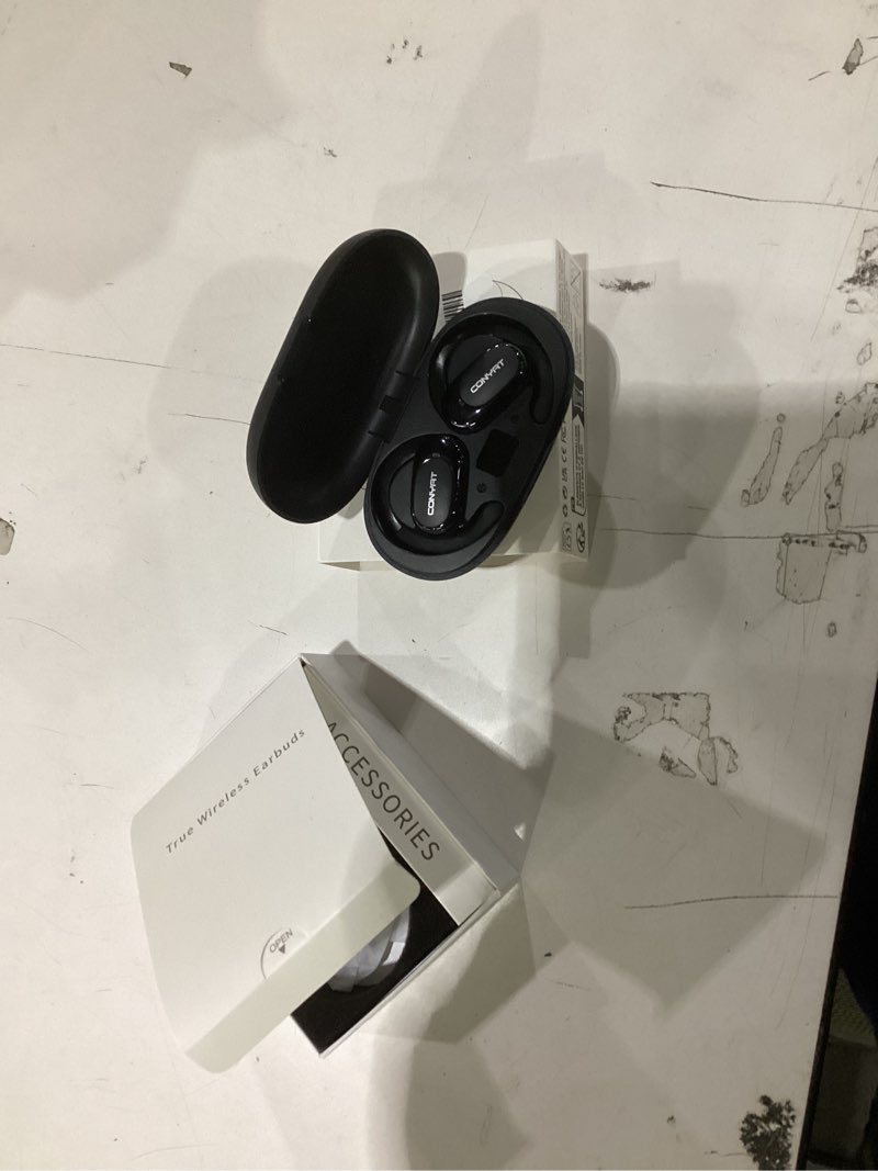 Condition photo showing New/Like New for Conyat Open Ear Headphones, Wireless Bluetooth 5.4 Earbuds with Big Earhooks, Ultra-Comfort Open Ear Earbuds, 58 Hours HD Stereo Sound Over Ear Earphones, IP7 Waterproof Headset for Workouts, Black