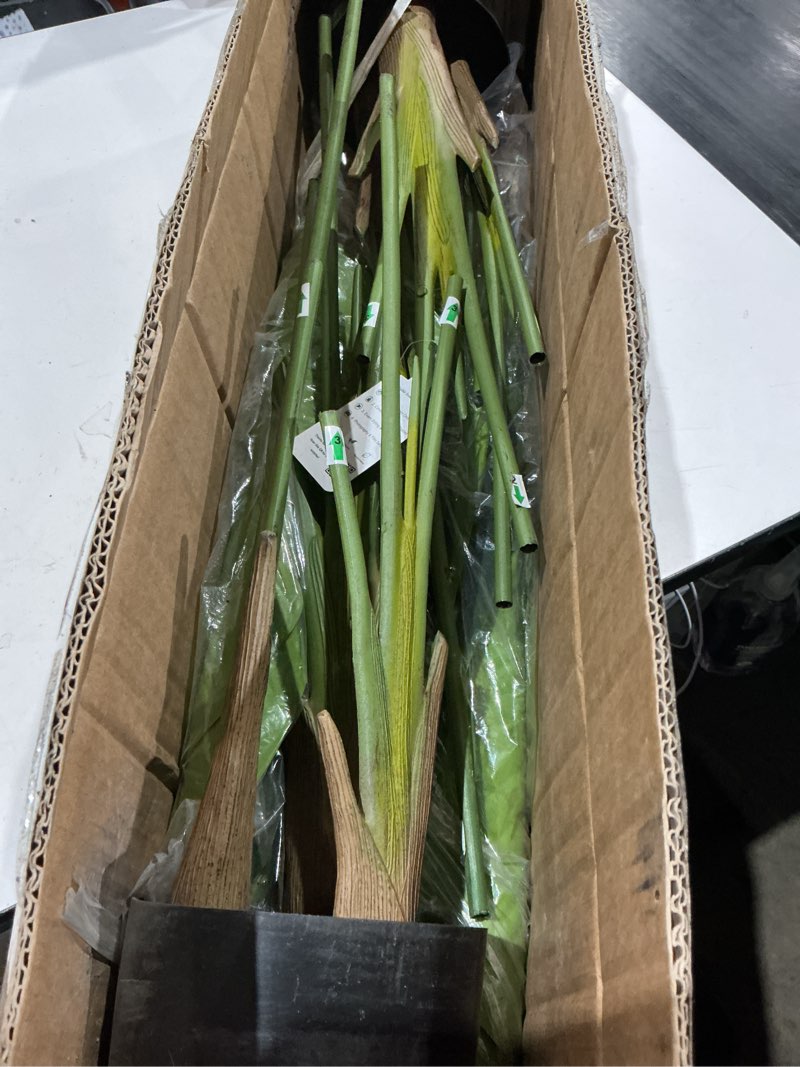 Condition photo showing Good Condition for lifelike bird of paradise artificial plant,6.6ft faux banana leaf tree with 15 trunks - perfect indoor silk floor plant for home decor in living room, office, and bedroom (set of 2) 2 6.6ft