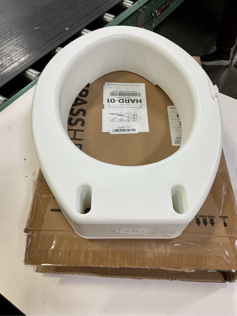 Condition photo showing Good Condition for carex toilet seat riser  elongated raised toilet seat adds 3.5 inches to toilet height  for assistance bending or sitting  300 pound weight capacity toilet riser