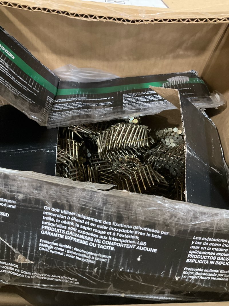 Condition photo showing As Is for metabo hpt 1-1/2-inch electro-galvanized collated coil roofing nails