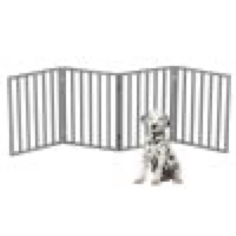 PETMAKER 4-Panel Indoor Foldable Pet Gate for Stairs or Doorways (Gray)