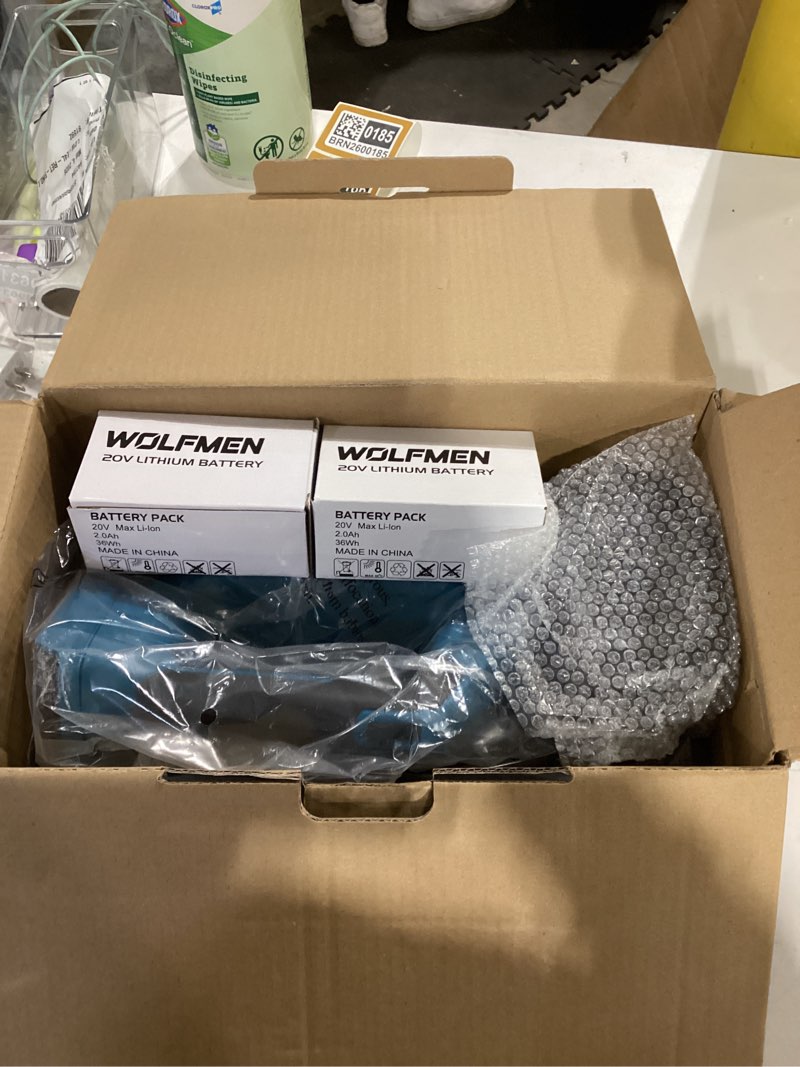 Condition photo showing Good Condition for Leaf Blower, Electric Cordless Leaf Blower with 2 Batteries and Charger, 2 Speed Mode, Lightweight Leaf Blowers for Blowing Leaves, Lawn Care, Patio Cleaning and Dust Plastic B-Blue