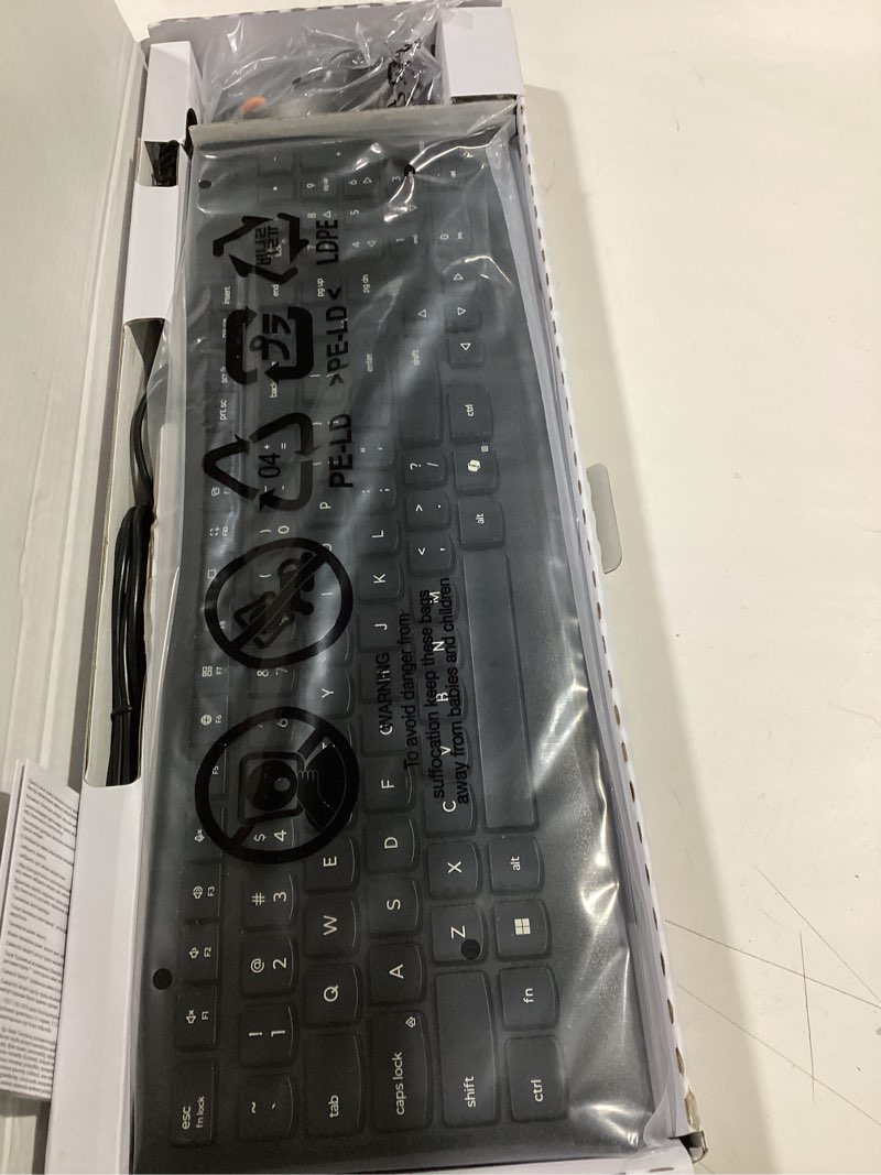 Condition photo showing As Is for Lenovo 300 USB Combo, Full-Size Wired Keyboard & Mouse, Ergonomic, Left or Right Hand Mouse, Optical Mouse, GX30M39606, Black & GX30M39704 300 - Mouse - Right and Left-Handed - Wired - USB