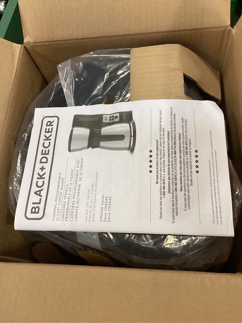 Condition photo showing Good Condition for BLACK+DECKER 12-Cup Thermal Programmable Coffeemaker CM2046S  Silver/Black