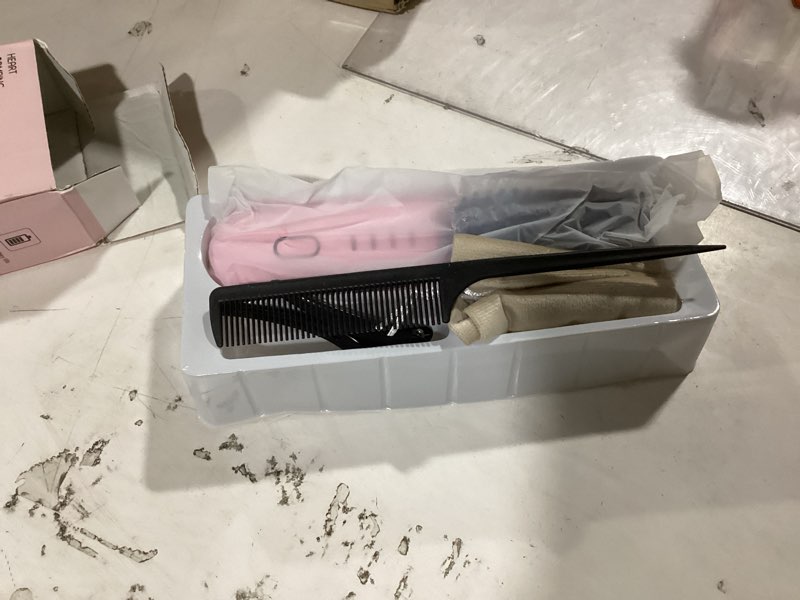 Condition photo showing Good Condition for 2026 upgraded cordless straightening brush with 30s fast heat,4 temperature settings, ionic & ceramic care, 4000mah usb-c rechargeable for frizz-free styling (pink)