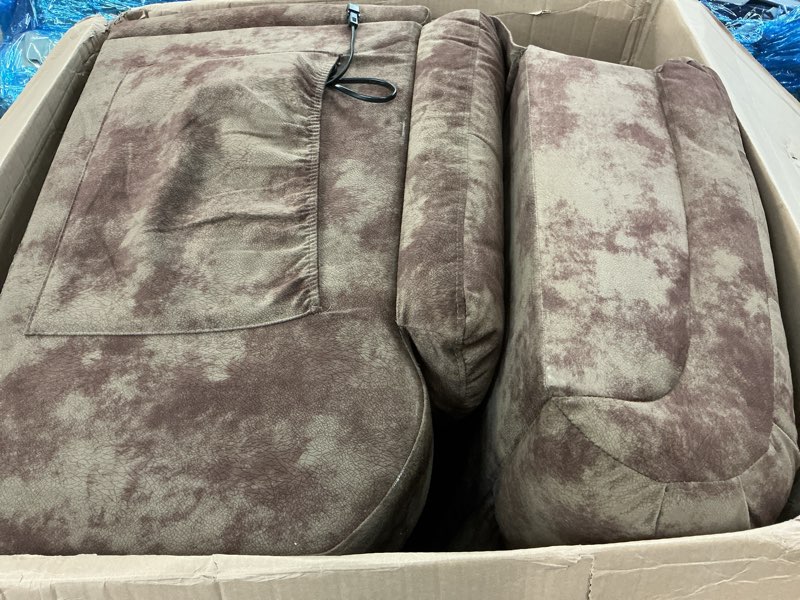 Condition photo showing As Is for glider recliner brown 