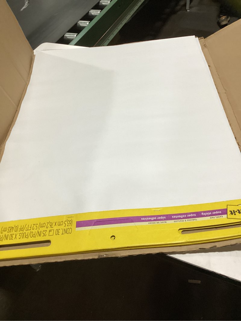 Condition photo showing Good Condition for Post-it Super Sticky Easel Pad 25 in x 30 in White 30 Sheets/Pad 2 Pad/Pack Large White Premium Self Stick Flip Chart Paper Super Sticking Power (559) Standard