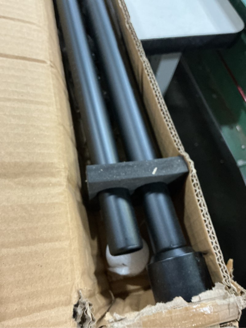 Condition photo showing Good Condition for heavy duty curtain rods, 1 1/8 inch diameter single curtain rod 72-144inch(6-12ft) extendable length with end caps adjustable modern brackets-matte black matte black 72-144"