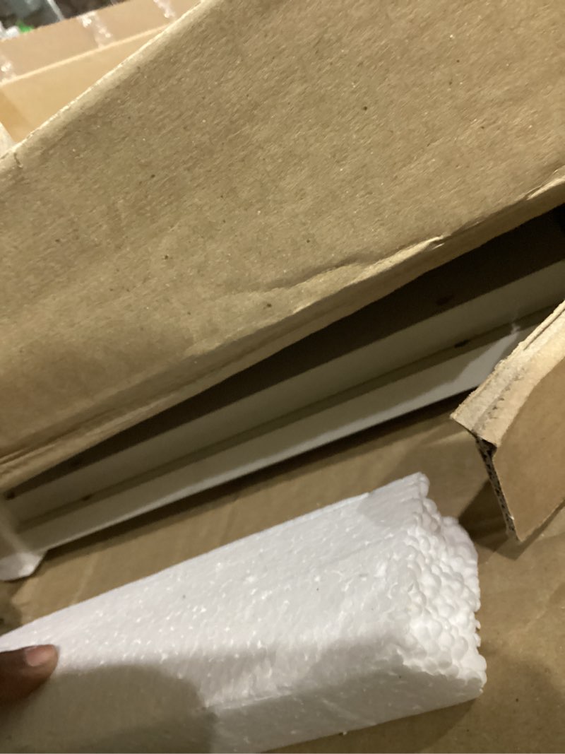 Condition photo showing As Is for Furinno PASIR Book Shelf, 4-Tier Modern Bookshelf, Open Shelves Bookcase 9 x 12 x 42, for Living Room, Bedroom, Home Office, White White 4-Tier Cube