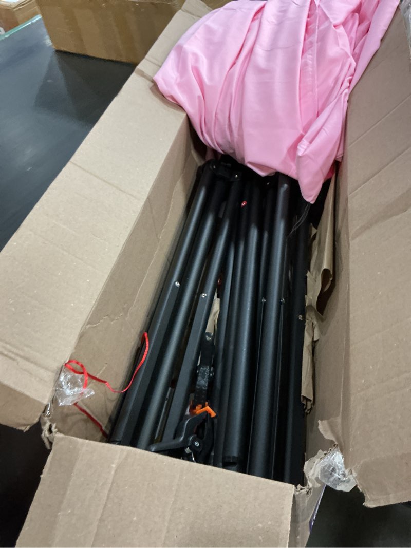 Condition photo showing As Is for (Similar )  Neewer Photo Studio Backdrop Support System, 10ft/3m Wide 6.6ft/2m High Adjustable Background Stand with 4 Crossbars, 6 Backdrop Clamps, 2 Sandbags, and Carrying Bag for Portrait & Studio Photography pink