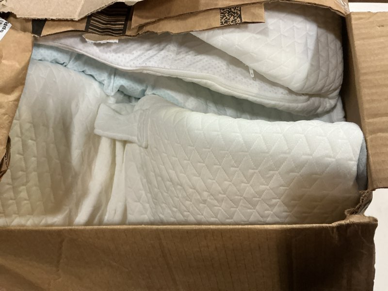 Condition photo showing As Is for 3PCS Wedge Pillow Set for After Surgery, 10-in-1 Adjustable Wedge Pillow for Acid Reflux Relief, Bed Wedge Pillows for Sleeping, Snoring & Back Pain Relief, Sit up Pillow for Bed, White White/Grey 3pcs