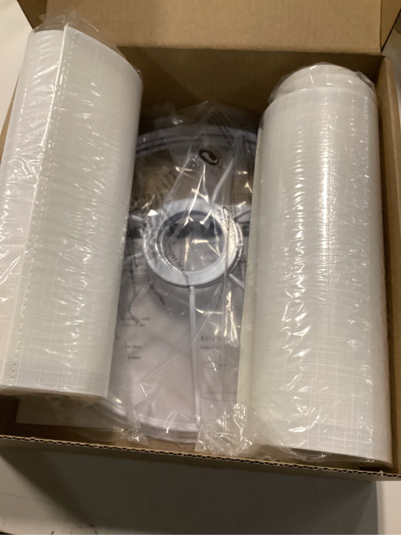 Condition photo showing Good Condition for Lamp Shades Set of 2, Small Lamp Cover, White Drum Lampshades 8.7" Top x 8.7" Bottom x 7.9" High, Replacement Lamp Shades Natural Linen for Floor Lamps Table Lamps Chandelier Lamp, Assembly Required