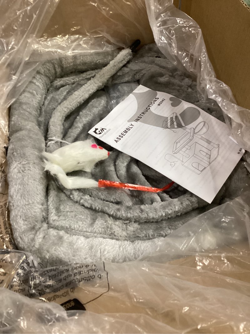 Condition photo showing Good Condition for Taoqimiao Cat Tree, 32.2-Inch Cat Tower for Indoors Cats, Cat Condo with Large Cat Perch, Spacious Cat Cave, Scratching Posts for Small and Medium Cats, Light Gray MS043W M Light Gray