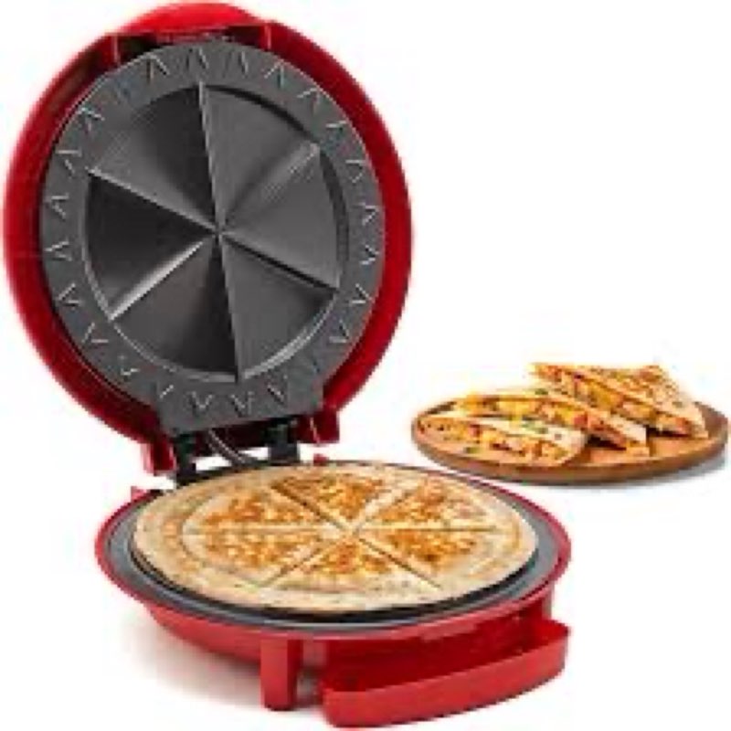 elite gourmet eqd-118 electric non-stick 11" quesadilla maker, easy-slice 6-wedge, grilled cheese co