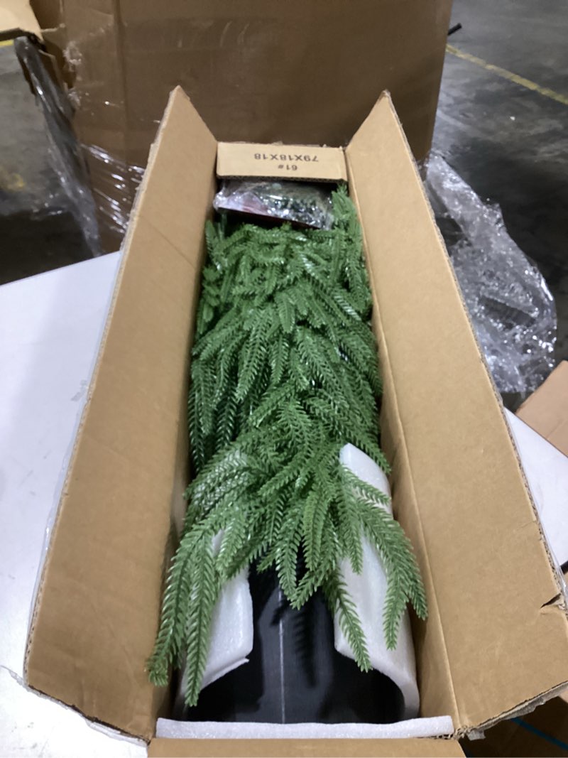 Condition photo showing Good Condition for Outdoor Christmas Trees for Porch: Realistic Norfolk Pine, 4FT Christmas Tree with 100 LED Lights and Remote Control Timer with 8 Lighting Modes 4ft 2in