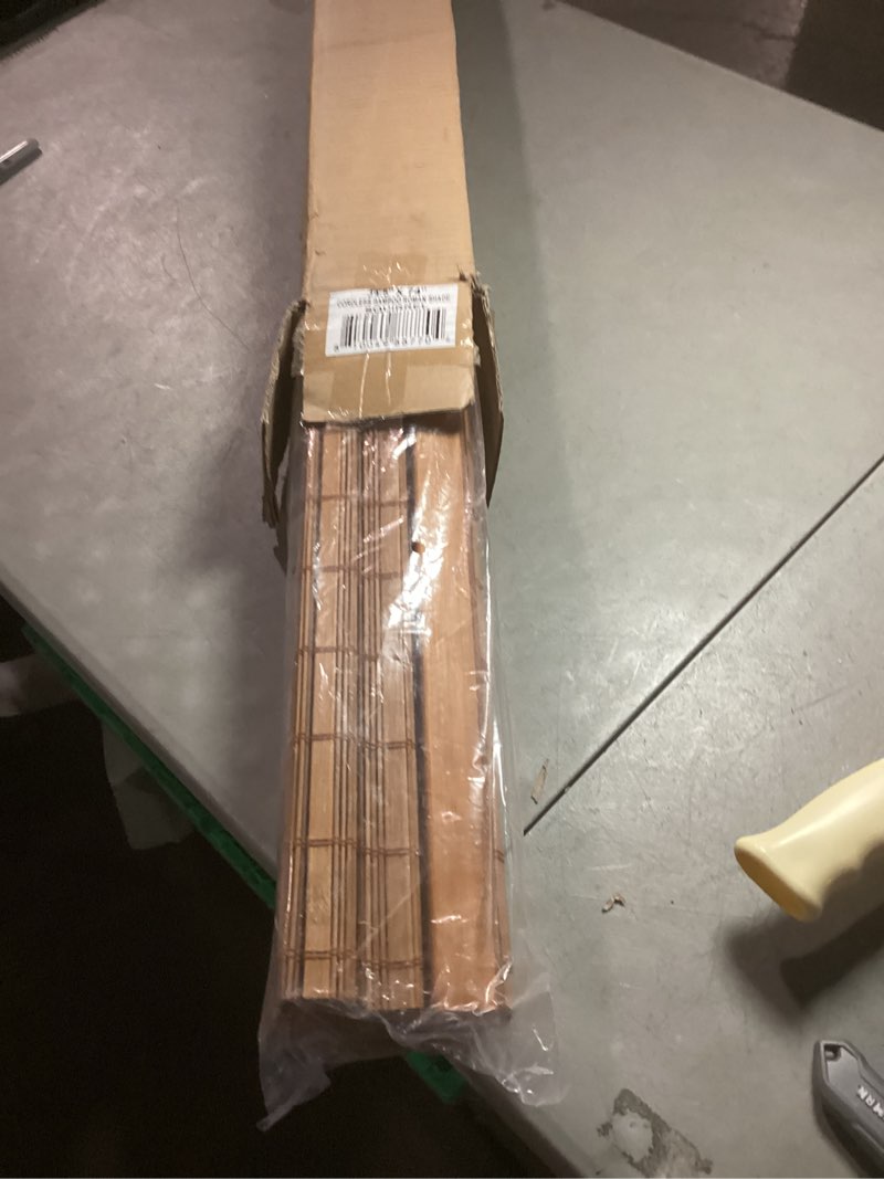 Condition photo showing Good Condition for bamboo blinds, easy to install bamboo shades for indoor windows, custom sizes roller shades for indoor windows, roll up blinds indoor outdoor patio coffee 28"w x 48"h