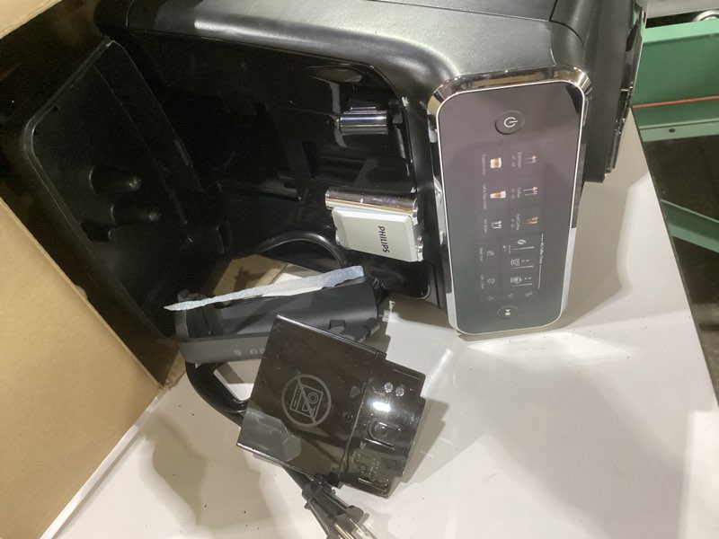 Condition photo showing As Is for Philips 3300 Series Fully Automatic Espresso Machine with LatteGo Milk System and integrated grinder, 6 Hot & Iced Coffee Pre-Sets, 40% Quieter SilentBrew, 15-Bar Pressure, Glossy Black (EP3341/50) Glossy Black Latte Go, NOT TESTED AS IS