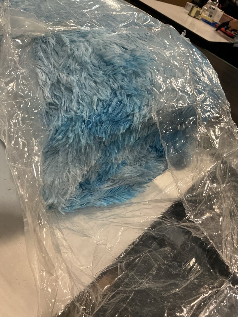 Condition photo showing As Is for andency 8x10 area rugs for living room, non-slip fluffy soft large shag bedroom carpet, tie-dyed blue big indoor thick nursery rug for kids dorm home decor aesthetic tie-dyed blue 8' x 10' (rectangular)