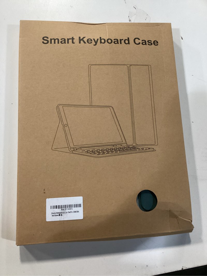 Condition photo showing New/Like New for Keyboard Case for iPad Pro 13 Inch (M4) 2024 [Magnetic Detachable Wireless Keyboard][Support 3 System] Flip Stand Case with Pencil Holder for iPad 13” Pro 2024 (M4), Dark Green