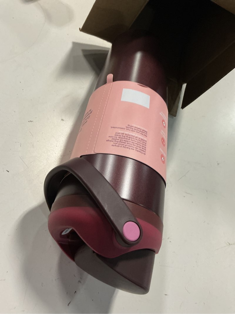 Condition photo showing Good Condition for owala freesip sway insulated stainless steel water bottle with two-way spout, built-in straw and bucket handle, made for travel, school, and sports, 30oz, bpa free, leak proof, black cherry black cherry 30 ounces