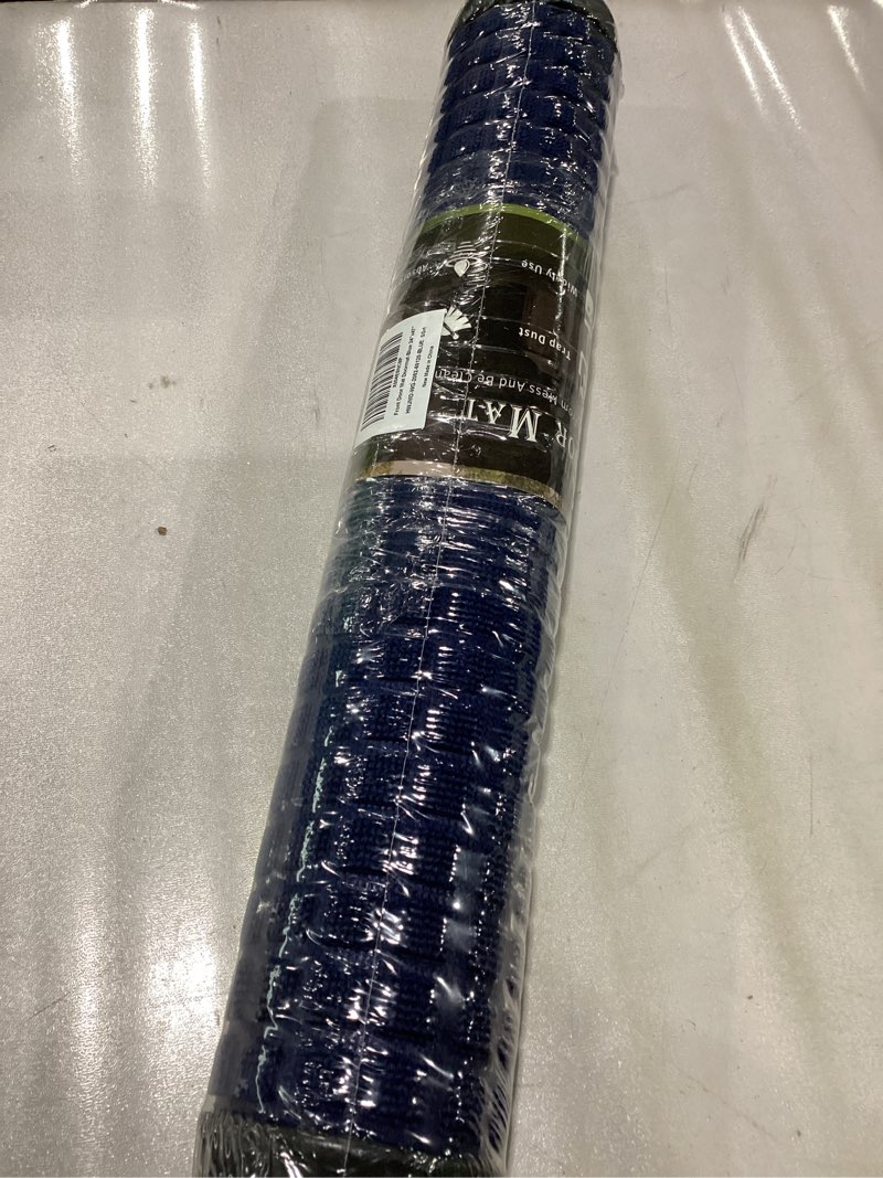 Condition photo showing New/Like New for MontVoo-Door Mat Outside Entrance Outdoor Indoor Front Doormat for Entryway-Welcome Mat Durable Rubber Backed Entry Mat Non Slip Dirt Trapper Absorbent-Blue 17’’x30’’ Checker Blue 17''x30''(Rectangular)