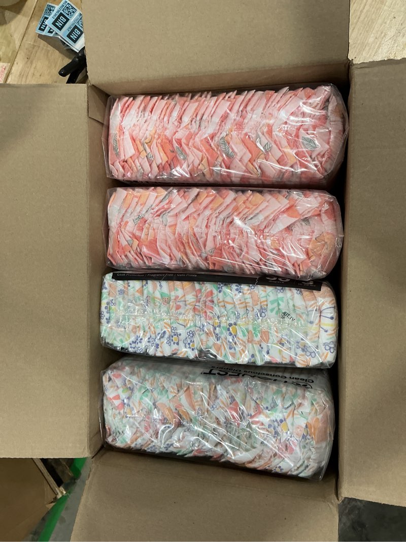Condition photo showing New/Like New for the honest company daytime diapers, just peachy, size 3, 120 count size 3 (120 count) just peachy + flower power