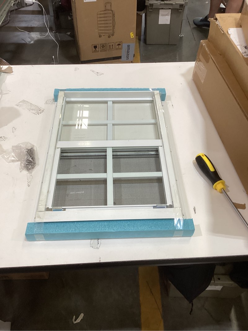 Condition photo showing Good Condition for colorpapa 2 pack shed windows,12" x 18" small sliding windows,flush mount windows with tempered glass and fiberglass screen for shed, chicken coop, playhouse, household, garage, barns (white) 12" x 18" white