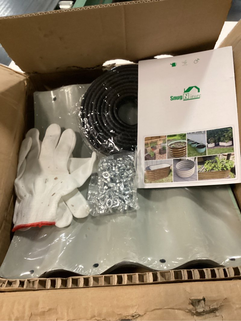 Condition photo showing New/Like New for snugniture 3 pcs 2x2x1ft round galvanized raised garden bed kit outdoor, metal planter box for planting plants vegetables, green