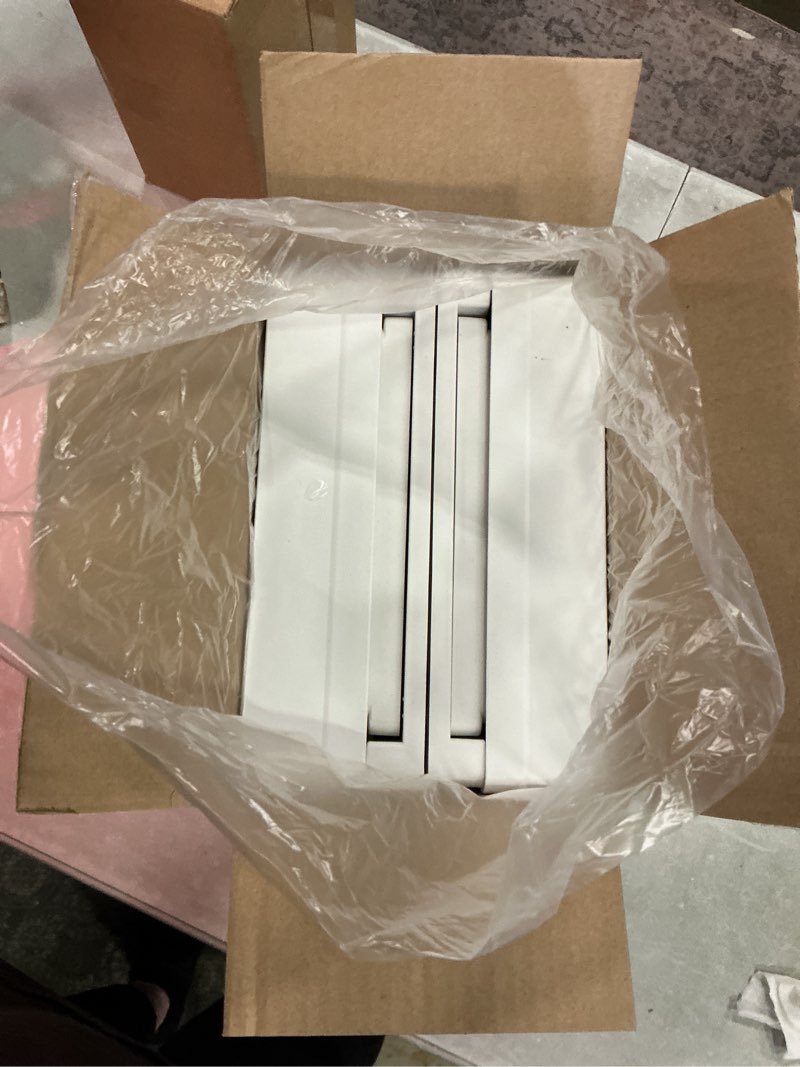 Condition photo showing New/Like New for dekava cabinet, 2 pack under sink organizer, 2 tier sliding bathroom kitchen organizer, large white abs baskets, easy install & clean