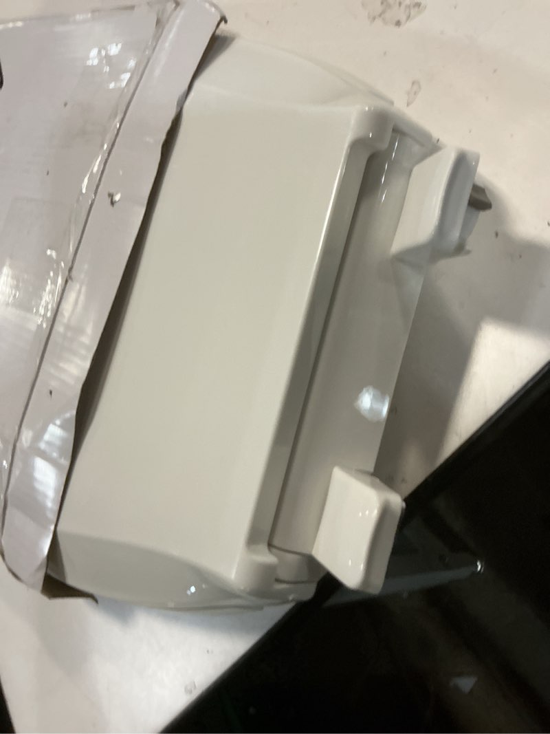 Condition photo showing As Is for kohler 4636-rl-0 cachet readylatch elongated toilet seat slow close, soft close toilet seat quiet lid, contoured grip-tight bumpers installation hardware, apartment essentials, white white elongated ready latch