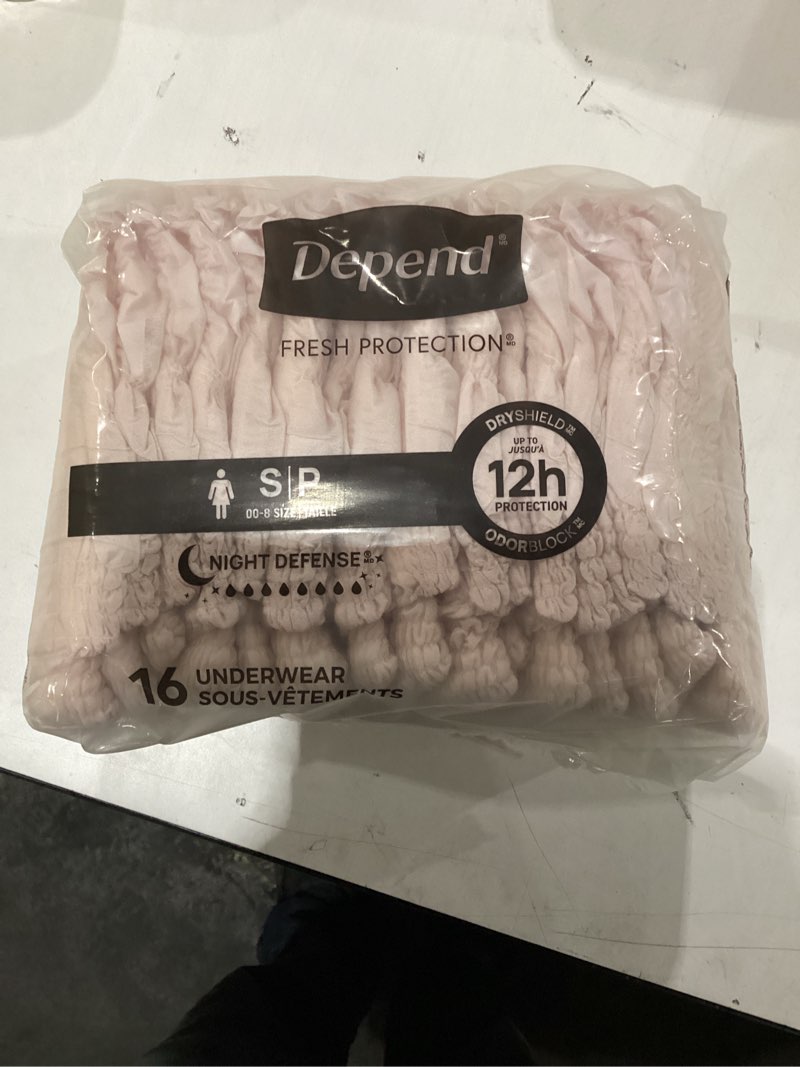 Depend 16 underwear night defense 12hour protection