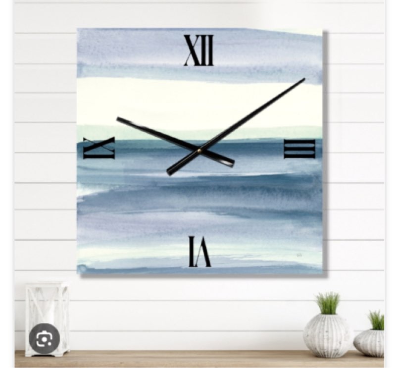 Mint Indigo Dawn I - Farmhouse Wall Clock Farmhouse Wall Clock