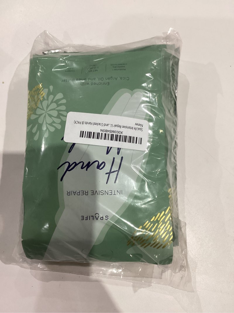 Condition photo showing New/Like New for SpaLife Intensive Repair Ultra-Moisturizing Hand Masks with Cica, Argan Oil, and Shea Butter to Soothe dry, and Cracked Hands (8 PACK)