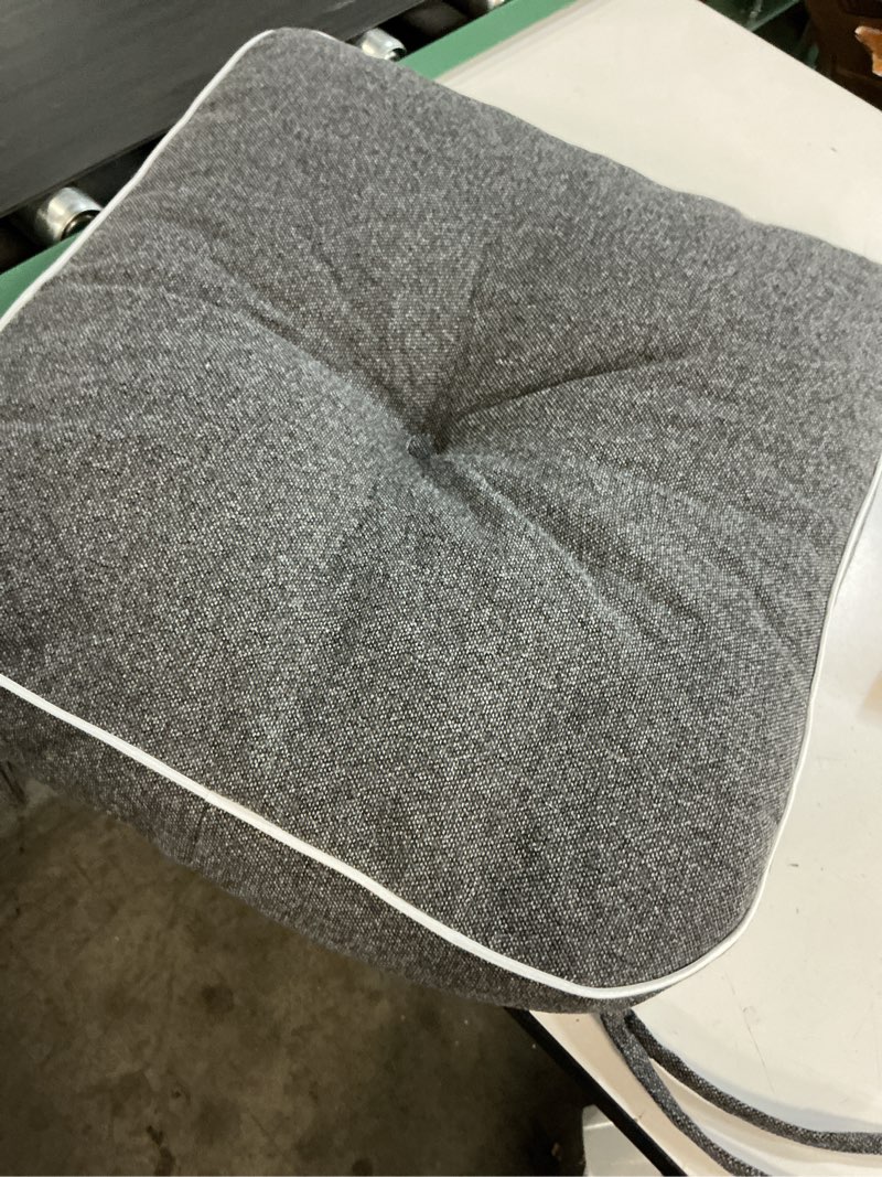 Condition photo showing Good Condition for (only one piece)  sunrox lokgrip non slip gel memory foam chair cushions for tailbone pain relief, tufted stain resistant thicken durable seat pad cushion for kitchen dining office 17\"x16\" set of 2, heather charcoal