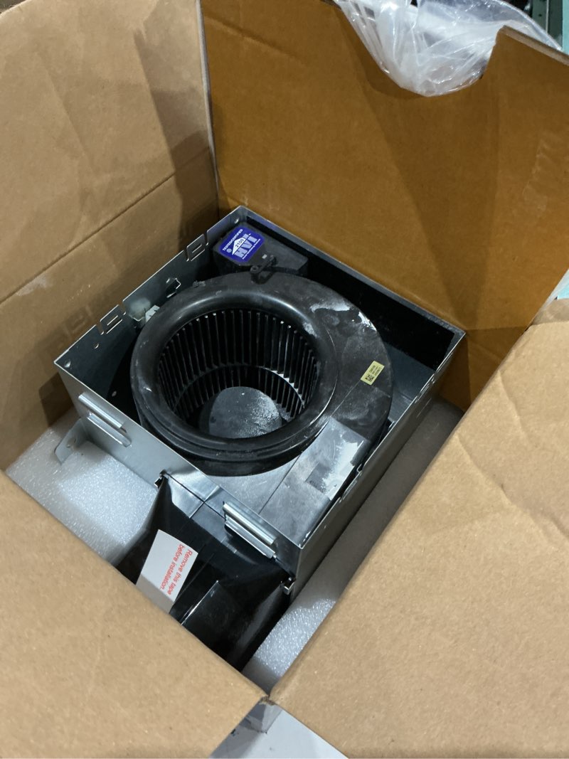 Condition photo showing As Is for utilitech ventilation fan 1.5-sone 100-cfm white bathroom fan, energy star