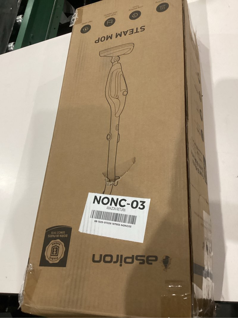 Condition photo showing New/Like New for 12-in-1 Steam Mop, Fast 15-Sec Heat-Up, 1500W Detachable Handheld Steam Cleaner with 2 Dirt Grip Pads, Removes 99.99% Stubborn Stains for Hardwood Floors, Clothes, Windows, Tiles, Furniture, White