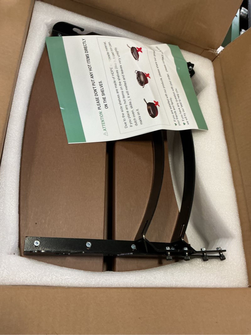 Condition photo showing Good Condition for Side Shelves Big Green Egg Accessories, Composite 2 Slat Egg Mates for Large Big Green Egg with Folding Side Shelves Replacement Parts Grill & Smoker Accessories L2 Side Shelves