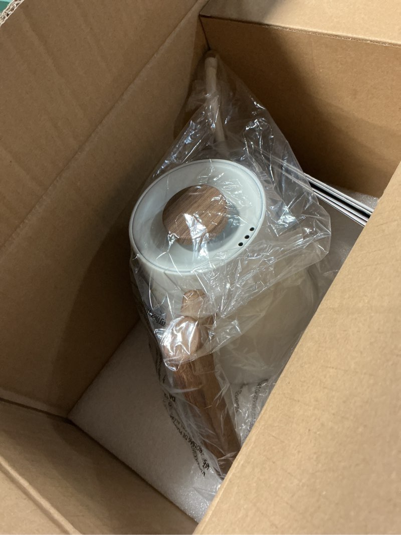 Condition photo showing New/Like New for poliviar electric gooseneck kettle, 1350w electric tea kettle wood pattern handle, 34oz pour over electric kettle for coffee & tea, 18/8 stainless steel inner, temperature control & rapid heating white