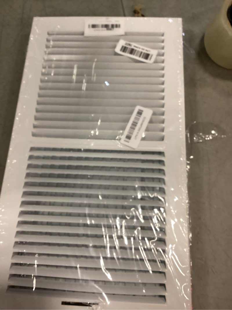 Condition photo showing New/Like New for 16 x 8 inch [duct opening] air vent covers for wall or ceiling - high airflow 2 way steel ventilation - adjustable wall/ceiling register, 17-3/4 inch x 9-3/4 inch [overall dimensions] 16"w x 8"h [duct opening]