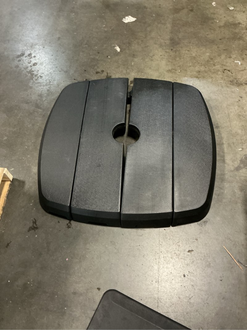Condition photo showing As Is for blaney black patio umbrella base