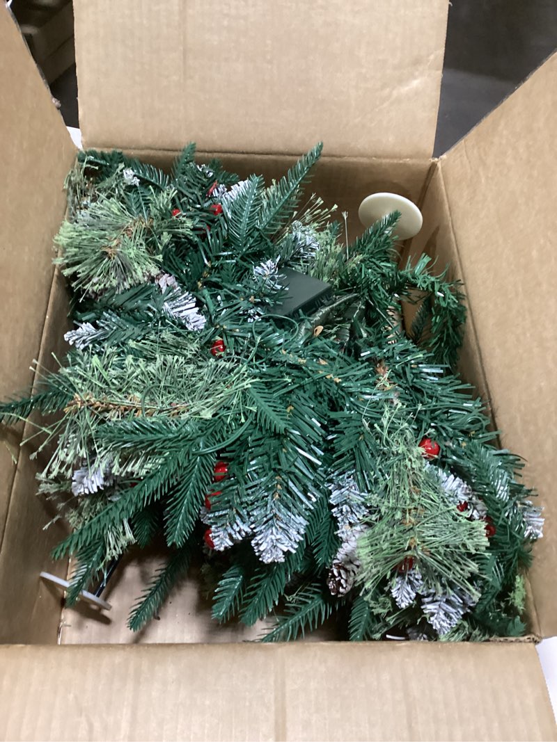 Condition photo showing Good Condition for Prelit Christmas Tree, Battery Operated Outdoor Christmas Tree with Dual-Color Lights, Lighted Artificial Christmas Urn Filler for Porch Pathway Garden Yard(2 Pack)