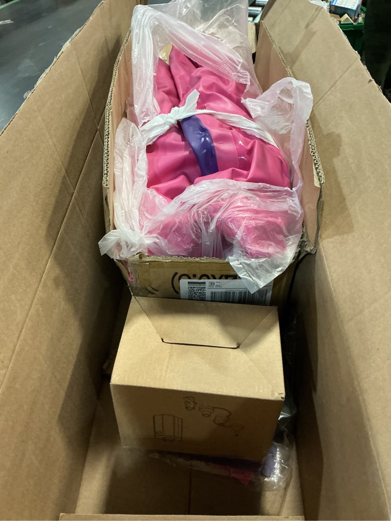 Condition photo showing As Is for Air Roller Gymnastics Barrel Inflatable Tumbling Roller Air Mat with Electric Pump for Backhandspring Training Yoga Cheerleading Home Use Gym Pink Purple-Air Roller 3.3ft x 31.5inch