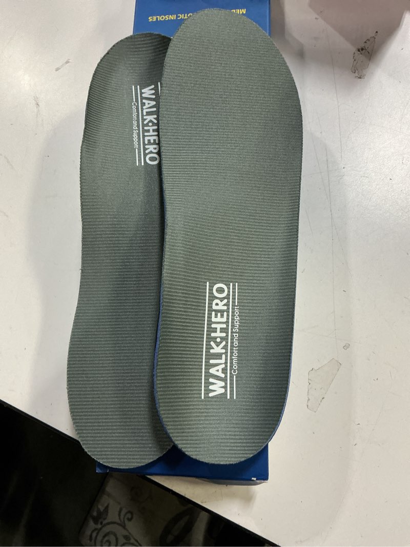 Condition photo showing Good Condition for Plantar Fasciitis Feet Insoles Arch Supports Orthotics Inserts Relieve Flat Feet, High Arch (Mens 9-9 1/2 | Womens 11-11 1/2) Gray Mens 9 - 9 1/2 | Womens 11 - 11 1/2