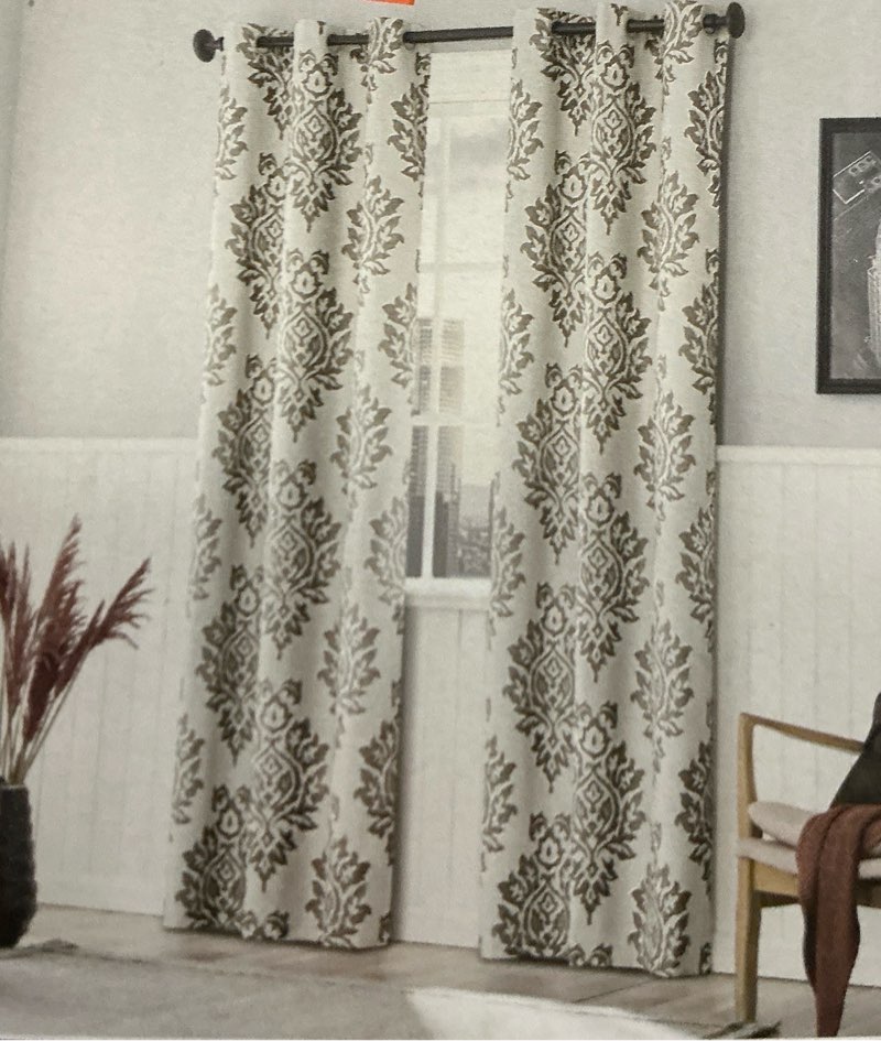 sun zero arlo 2-piece textured thermal insulated room darkening grommet curtain panel pair, pearl green, 40\"w x 84\"l