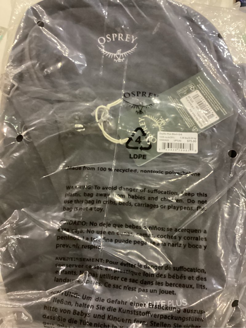 Condition photo showing New/Like New for Osprey Daylite Plus Commuter Backpack – Lightweight, Everyday Pack with Laptop Sleeve and Water Bottle Pockets – Ideal for Work, School, and Travel with Versatile Storage Options, Black