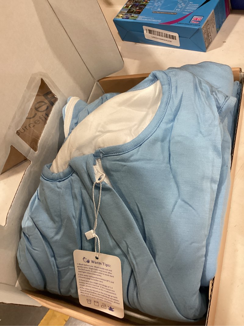 Condition photo showing New/Like New for yoofoss rayon made from bamboo baby sleep sack 6-12 months 1.0 tog baby wearable blanket, super soft infant toddler sleeping sack 2-way zipper blue 6-12 months