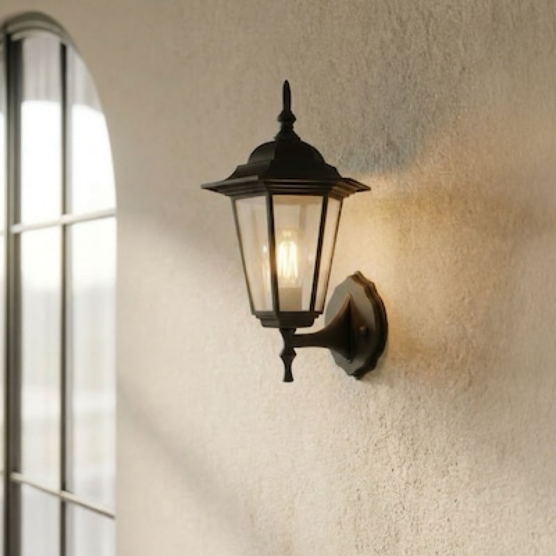 project source matlen 1 -light 14.25-in h matte black hardwired outdoor wall light